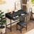 Black Computer Desk With 2 Drawers, Modern Makeup Vanity Desk With Stool-1075240933