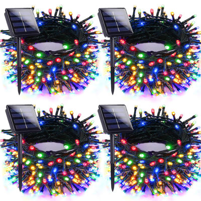 Ensemble de 4 lumières de Noël solaires blanches et chaudes imperméables
