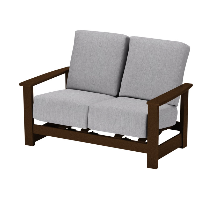 Leeward 56.5'' Wide Loveseat with Cushions, Canvas Granite Sunbrella® Canvas, Kona