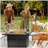 Outdoor 50,000 BTU Propane Gas Fire Table with Cover, Glass Windscreen Base, Suitable for Garden, Patio, Backyard