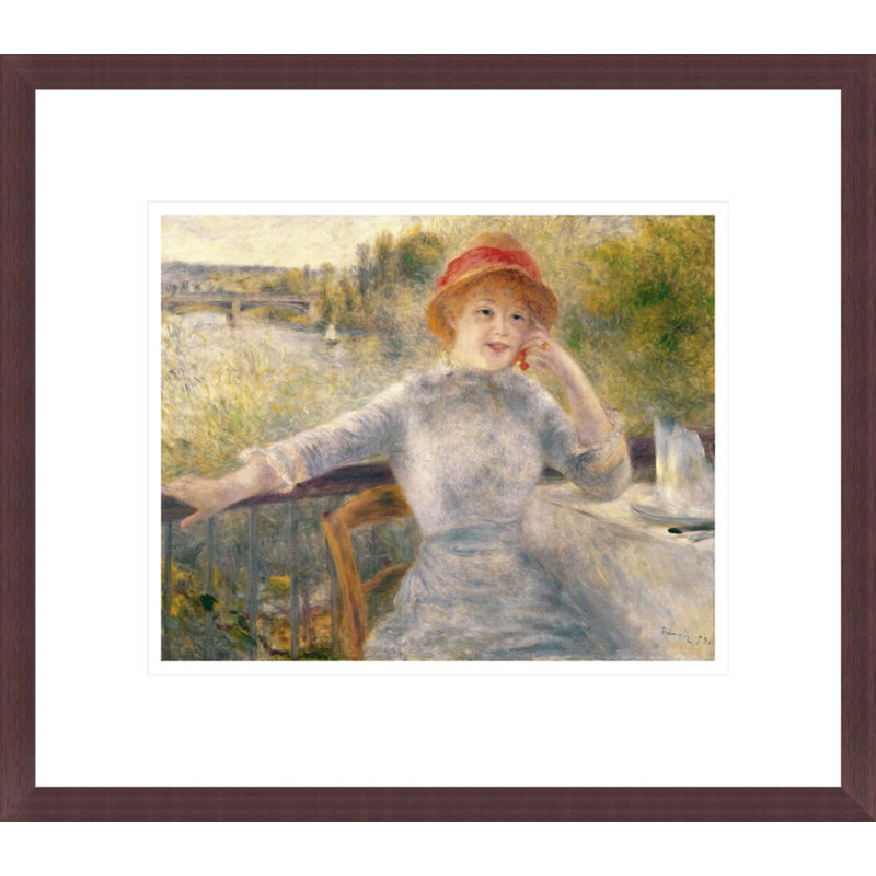 «Alfonsine Fournaise (1845-1937) at The Grenouillere» par Pierre-Auguste Renoir, impression giclée encadrée