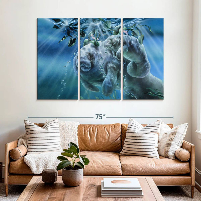 Brampt Manatees Sunshine, 42" H x 65" W