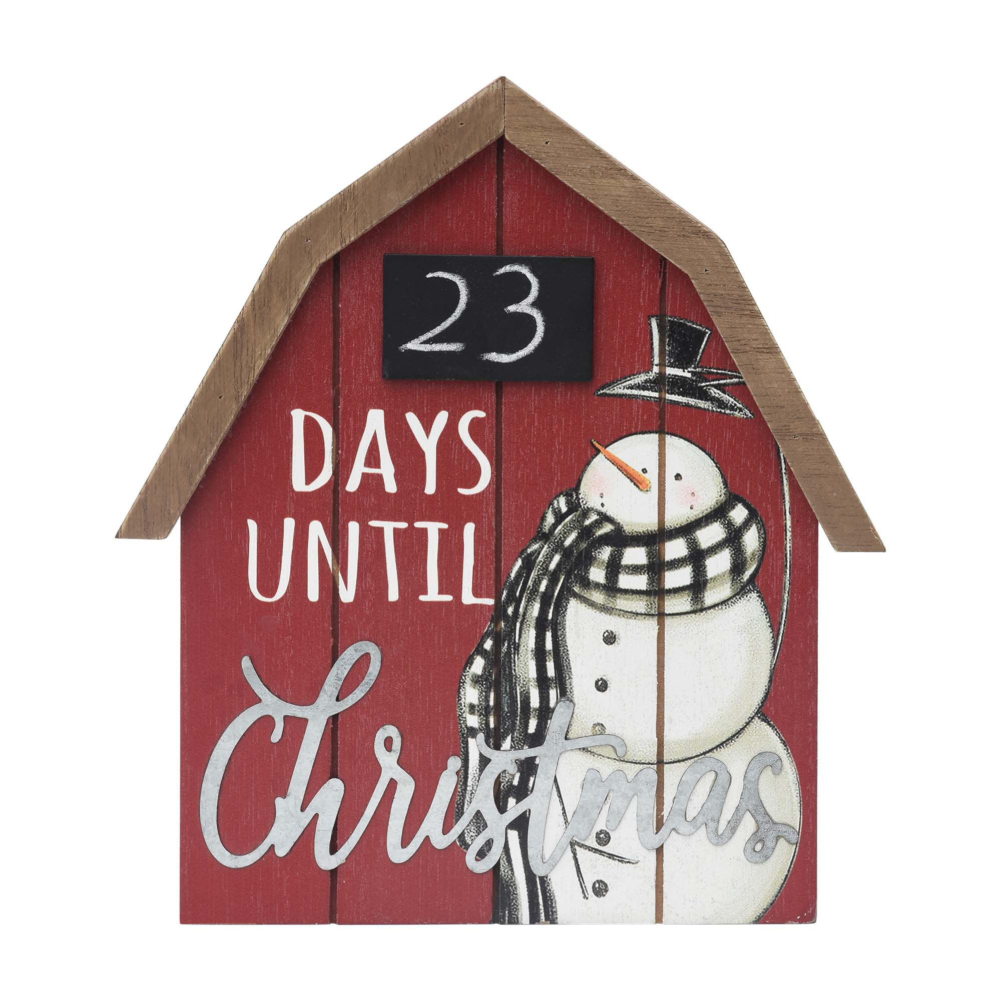 The Holiday Aisle® Countdown to Christmas Barn Shaped Sign | Wayfair