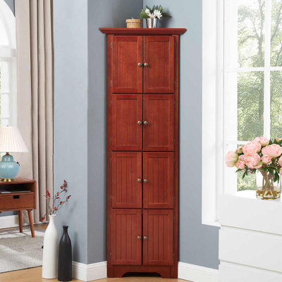 Armoire de rangement 4 niveaux à 4 niveaux avec 8 portes et 8 tablettes réglables pour le salon