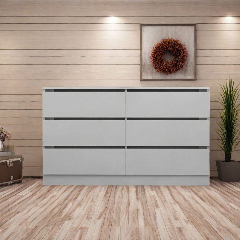 Commode double 6 tiroirs, commode à tiroirs pour chambre à coucher, salon