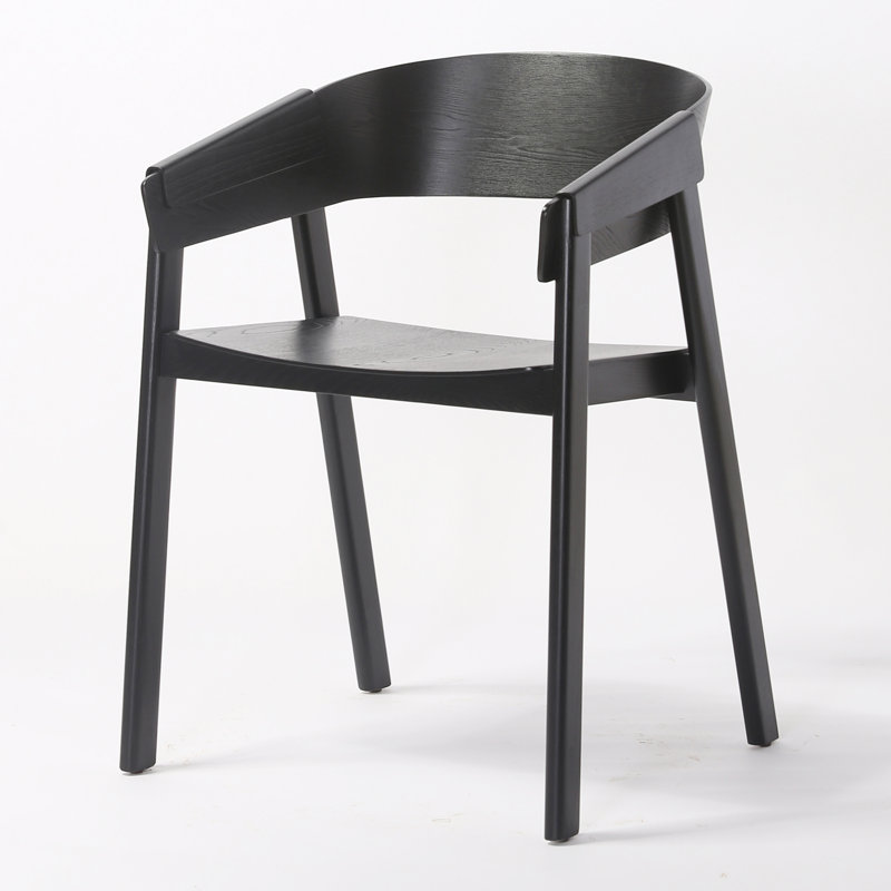Fauteuil à dossier en lattes Duxbury, Noir