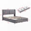 Grand lit plateforme tapissier hydraulique avec 2 tiroirs-1385612310