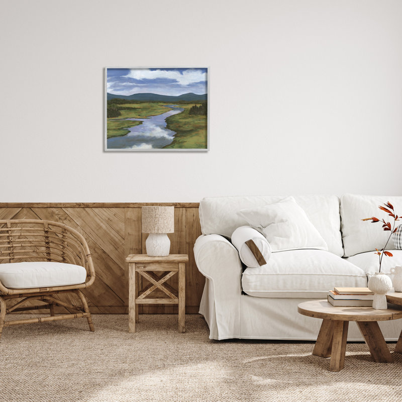 Rivière avec reflet nuage, Estampe numérique Farmhouse, H 24 po x l 30 po
