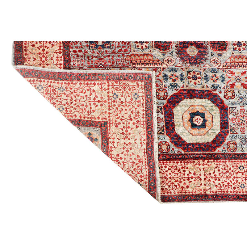 Tapis oriental en laine tissé à la main rouge / bleu / beige Aryana