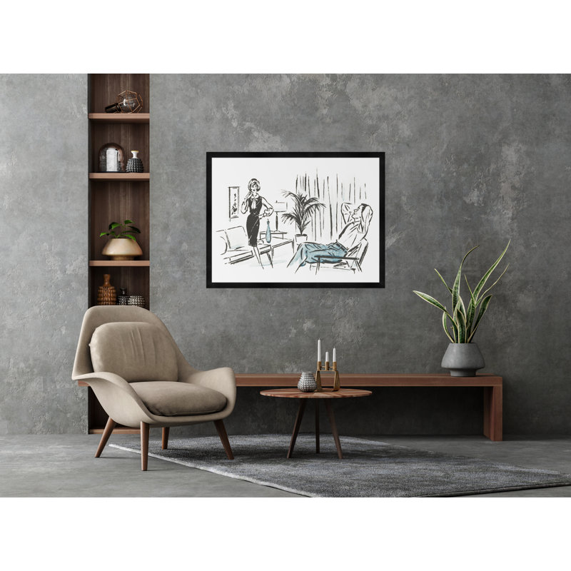 Living Room Conversation Print by Conrad Moulton