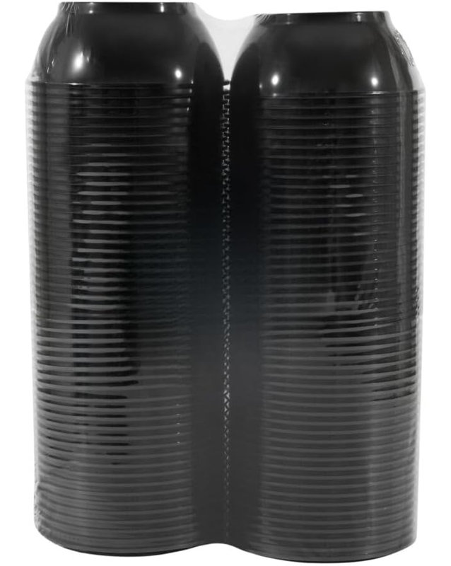 Bols à dessert ronds 6 oz en plastique noir EcoQuality pour 80 invités, 100