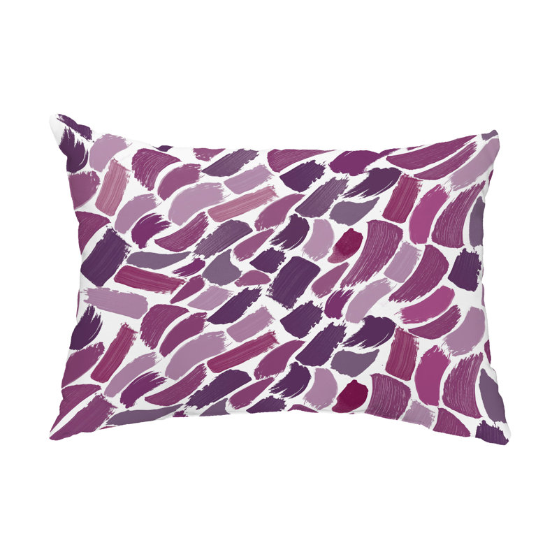 Abstract Outdoor Reversible Throw Pillow, Purple