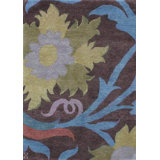Trinidad Floral Area Rug in Aubergine/Sky Blue/Citron Green/Lavender