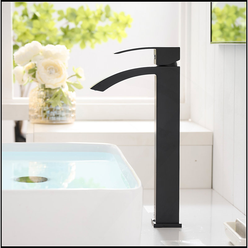 Robinet de salle de bain noir, robinet noir brossé pour lavabo de salle de bain, robinet de salle de bain monotrou noir