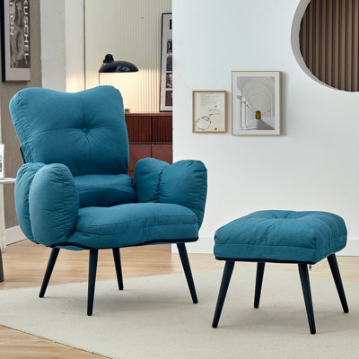 Tauranac Upholstered Accent Chair with Footstool