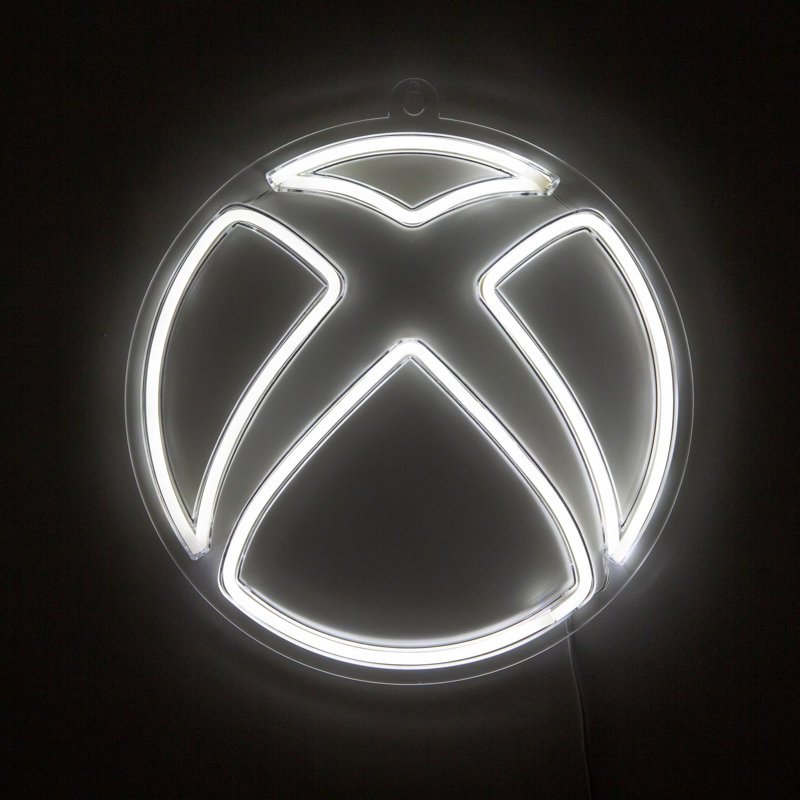 Enseigne lumineuse néon blanche à logo Xbox | 10 pouces de hauteur