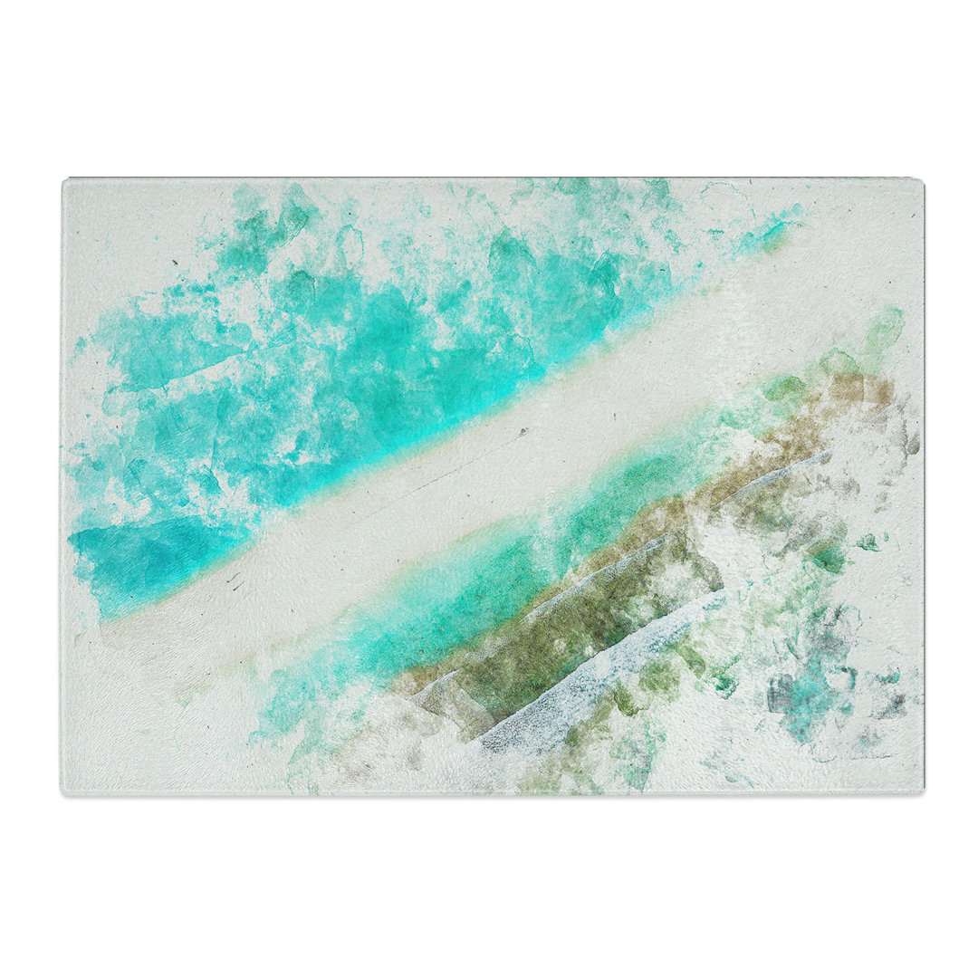 Tempered Glass Layers of Beach in the Maldives Chopping Board