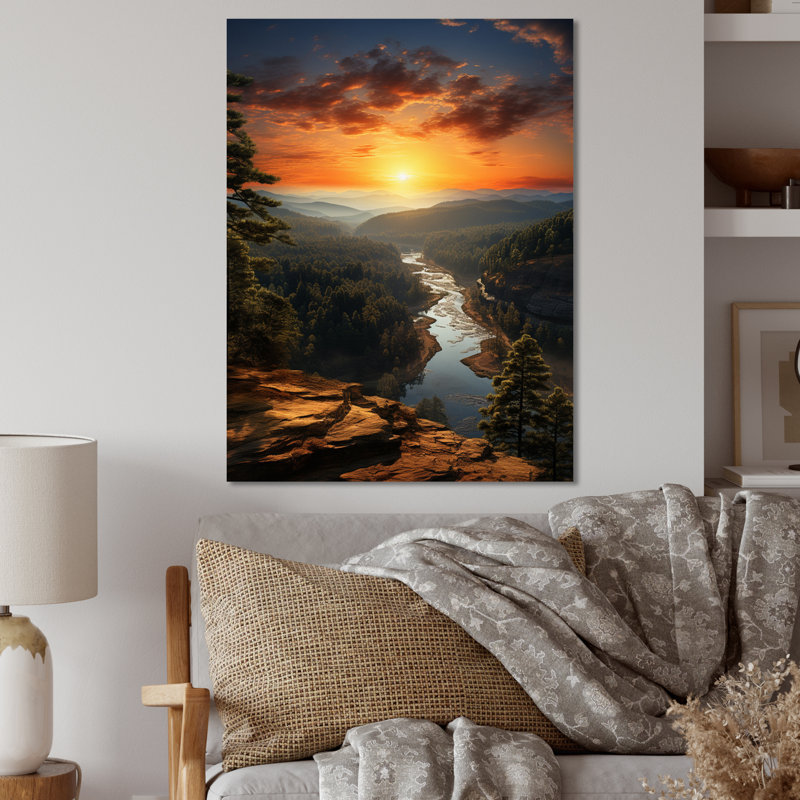 Paysage de Géorgie - salon d'art mural en métal Georgia, H 32 po x l 16 po