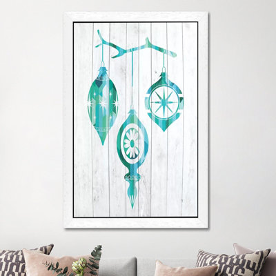 Vintage Ornaments 1 Piece Floater Frame Wall Art on Canvas