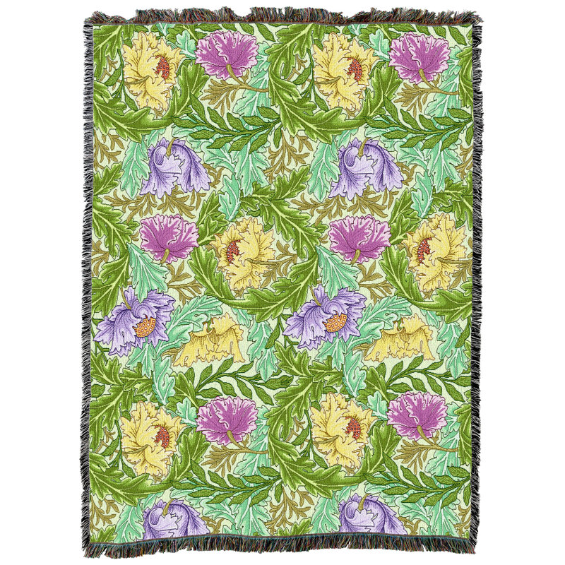 Couverture Pure Country Weavers William Morris, L 72 po x L 54 po, Vert