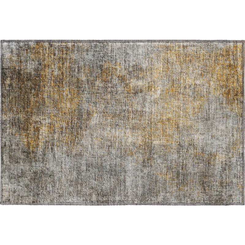 Tapis gris Cerrito AMF593 lavable à la machine de qualité supérieure, Rectangle 1 pi 8 po x 2 pi 6 po