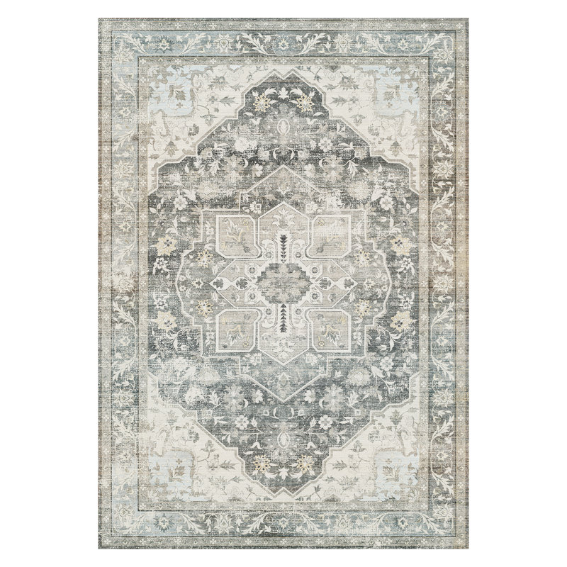 Tapis oriental oriental lavable à la machine, Rectangulaire 8 pi x 10 pi