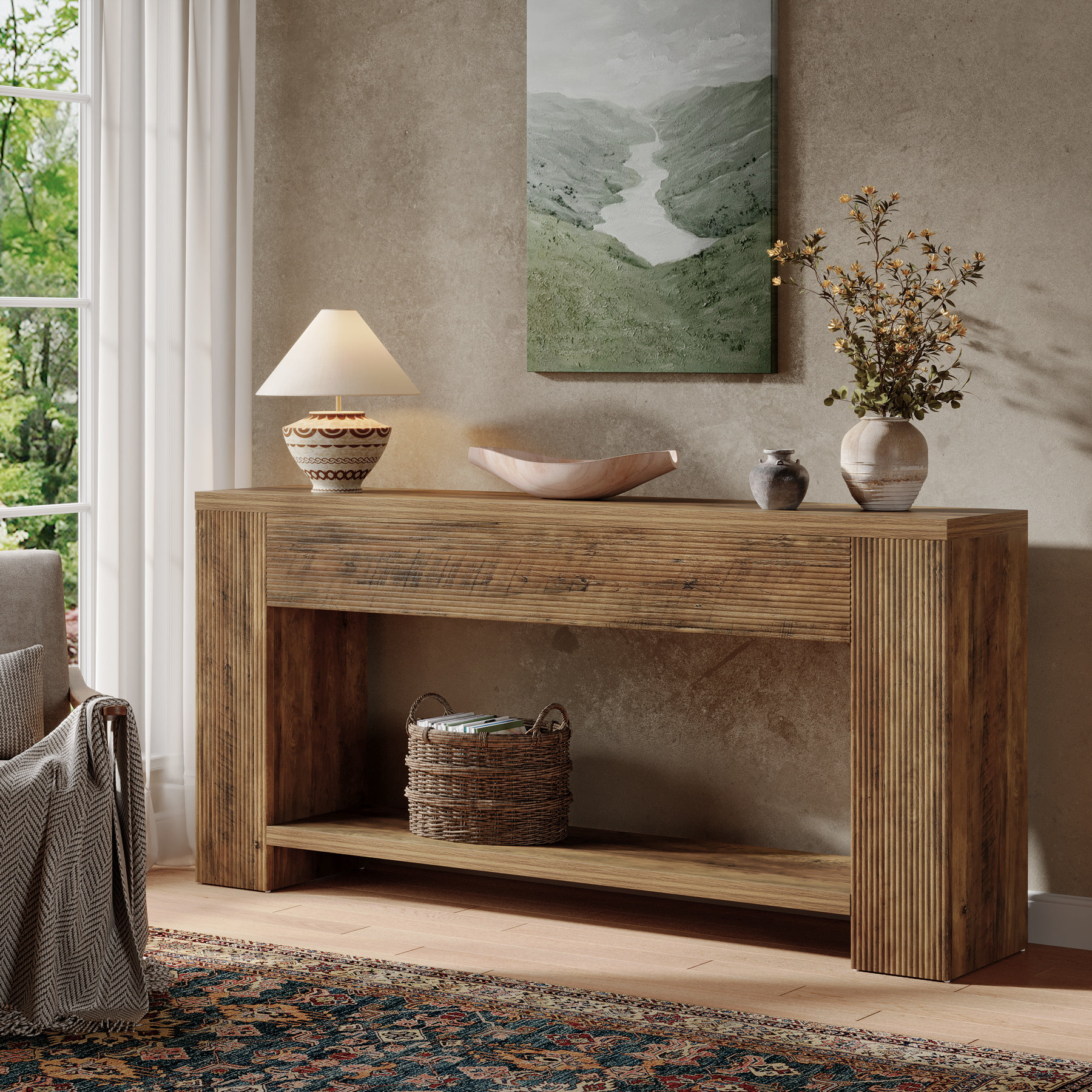 Millwood Pines 70.9-Inch Console Tables, Farmhouse Entryway Table & Reviews | Wayfair