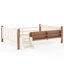 Grands lits en bois peu encombrants avec rangement, conception de plancher pour enfants rustique