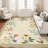 Scalloped Rug Machine Washable Floral Living Room Rugs Non Slip Soft Bedroom Carpet for Nursery Botanical Printed Under Table Indoor Carpet for Dining Room Dorm Office-60734441-60734420