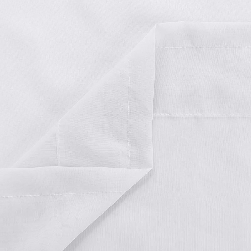 Voilage large avec passe-tringle, L 100 po x L 108 po, Blanc