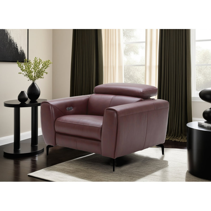 Milan Upholstered Power Recliner, Merlot