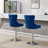 Adjustable 25 - 33" Height Blue Velvet Of 2, Thick Swivel, Diamond , Sponge Seat For Home And Bar With Base, Featuring Buttons Pub Use-1818811845