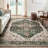 Soft Oriental Vintage Washable Distressed Area Rug - Green-74496939
