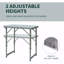 Table de camping pliante 23 po avec hauteur réglable, table portable légère avec poignée de transport, table de camping pliante pour l'extérieur-292000686-292000680