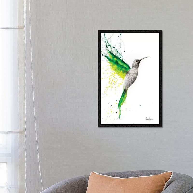 Emerald Sun by Ashvin Harrison - Print on Canvas, 66.04 cm H x 45.72 cm W, Black Framed