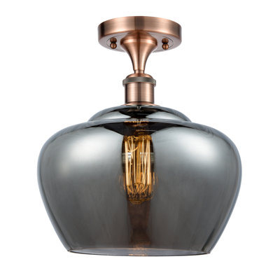 Renee Single Light Glass Semi Flush Mount