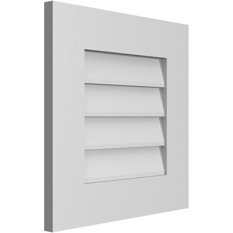 Vent à pignon rectangulaire en uréthane non-fonctionnel, H 18 po x l 18 po x P 1 po