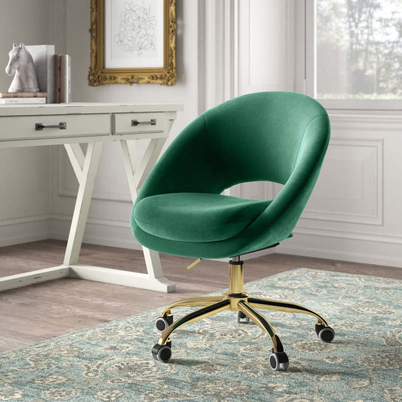 Chaise de travail Doreen, Velours vert