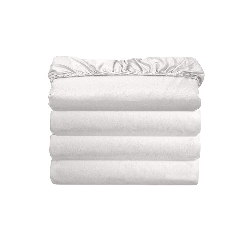 Poly Jersey Knit Fitted Sheet 4 Piece, Queen Fitted Sheet, White