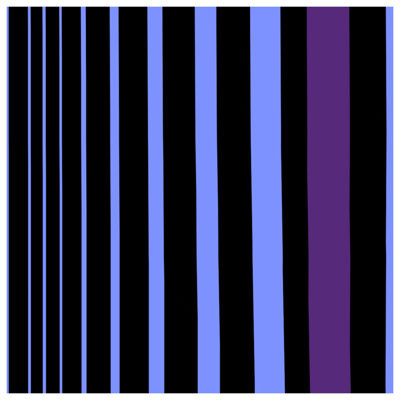 Tapis de bain à rayures noires, bleues et mauves