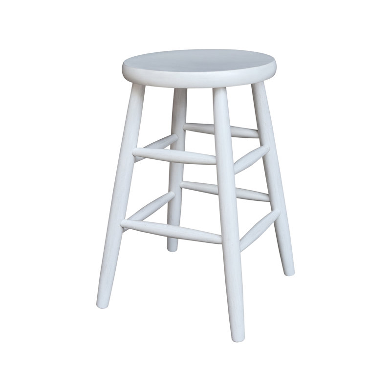 Tabouret de bar et de comptoir en bois massif, Tabouret de comptoir (assise de 24 po de hauteur), Craie