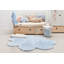 Solid Color Handmade Tufted Novelty 3'7" x 5'7" Cotton Area Rug in Blue/ Soft blue