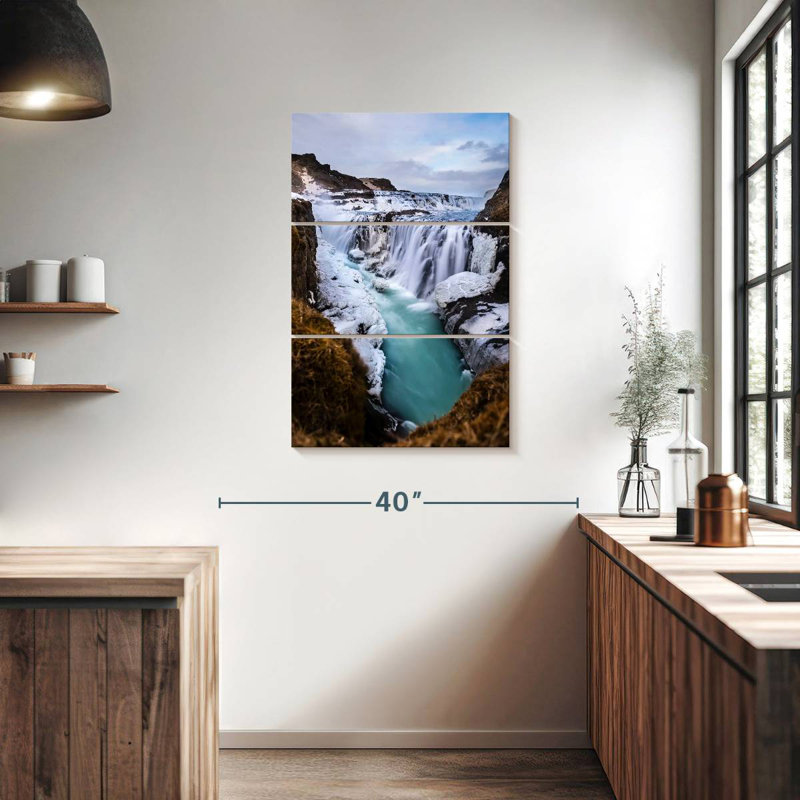 Chutes d'hiver Alvord Gullfoss, H 38 po x l 24 po