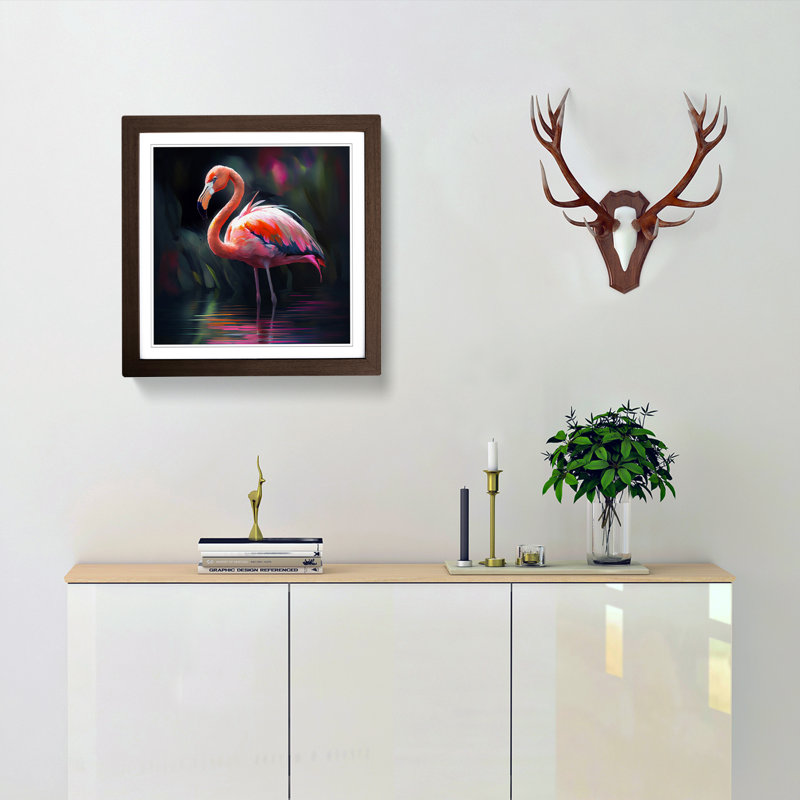Single Picture Frame Print on Wood, Walnut