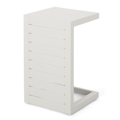 Table d'appoint en aluminium pour l'extérieur - gris, l 14,33 po x P 15,15 po, H 24,51 po, espaces de divertissement pratiques, l 14,33 po x P 15,15 po, H 24,51 po