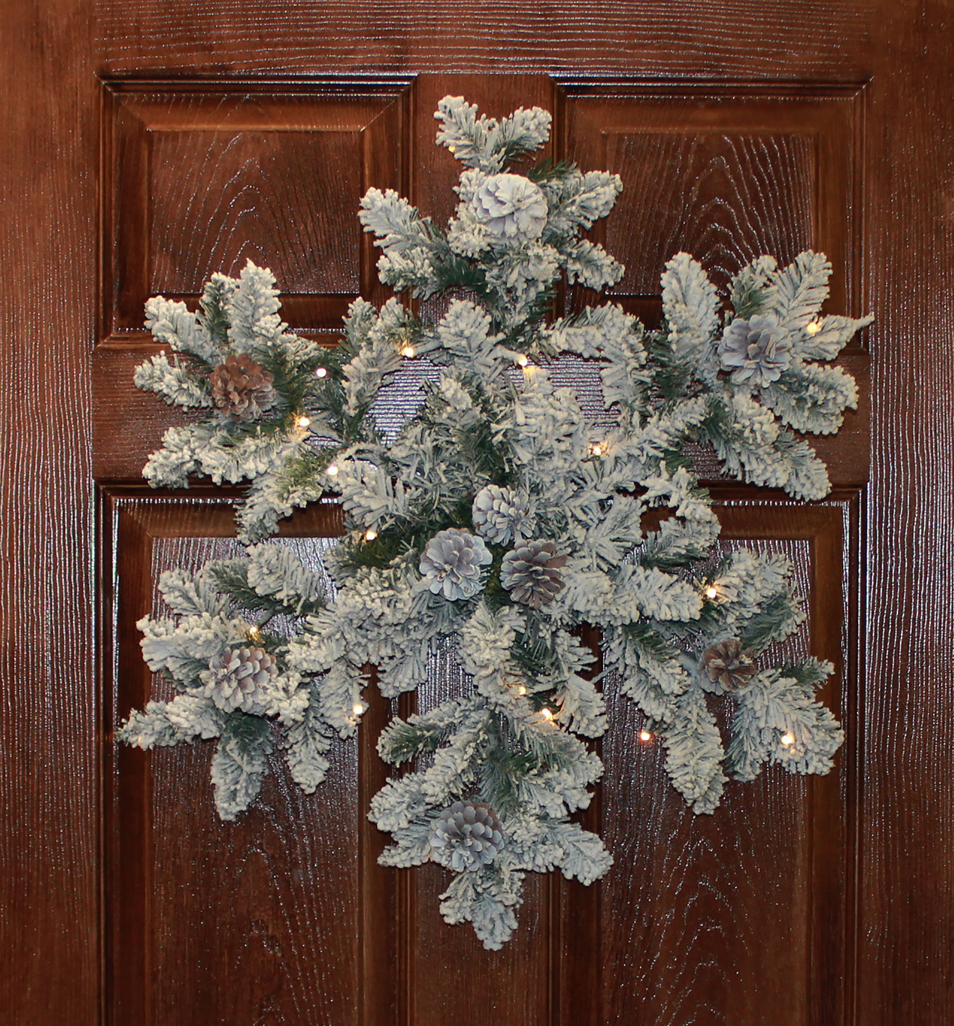 Pinecone Snowflake Décor, White