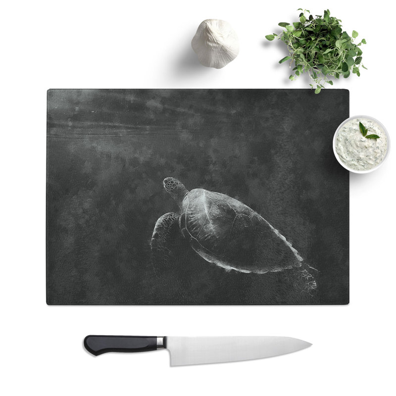 Tempered Glass Sea Turtle Chopping Board, 28.5 cm x 39 cm