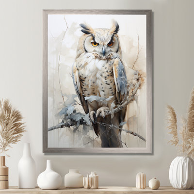 «Wise And Watchful Majestic Owl I», art mural hibou