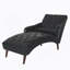 Chaise longue capitonnée avec accoudoirs, chaise longue d'intérieur avec coussin et pieds en bois massif