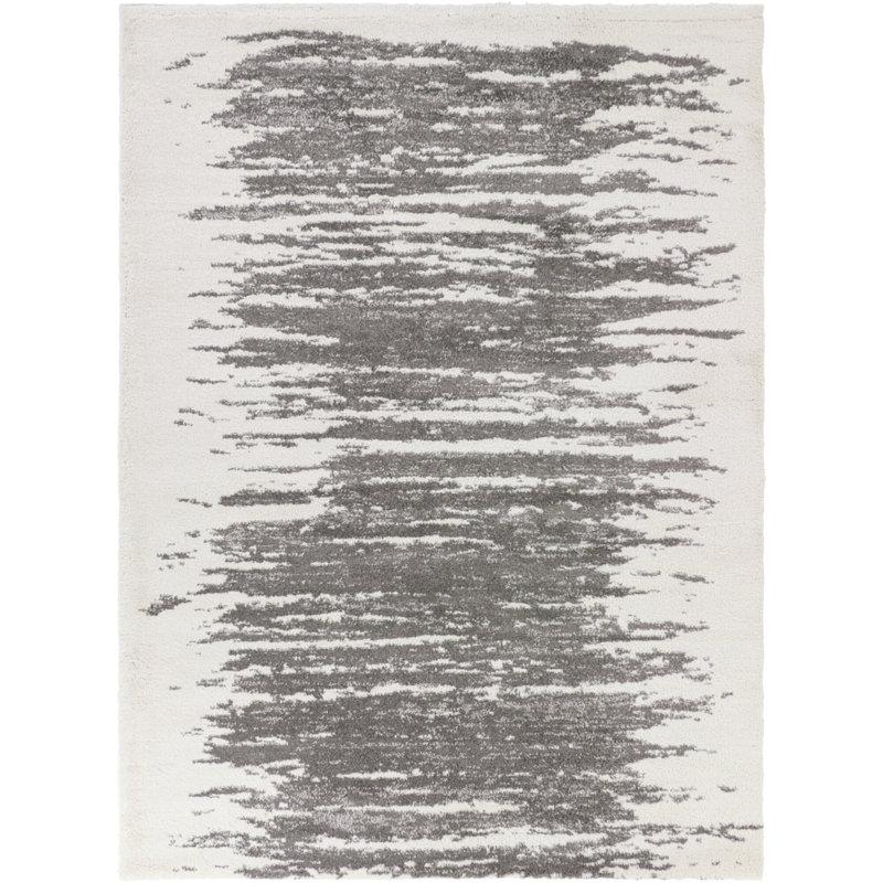 Eryx Charcoal Modern Boho Area Rug, Rectangle 5'3" x 7'